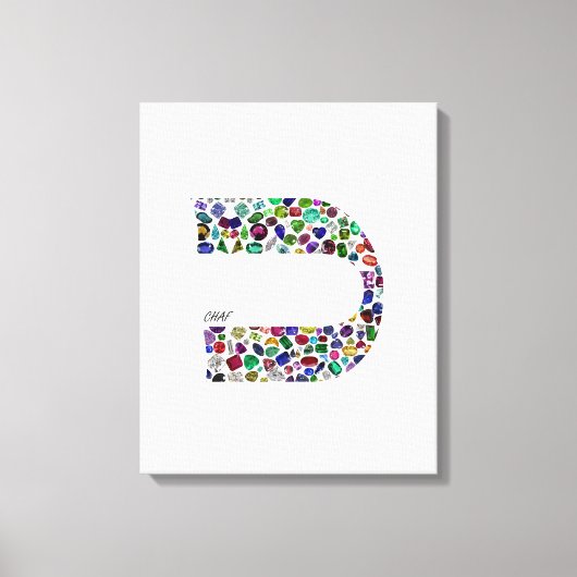 Hebreeuwse letter 'CHAF' Canvas Afdruk (Voorkant)