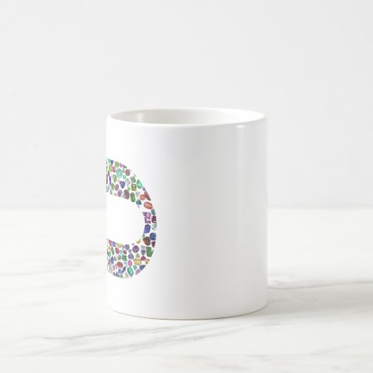 Hebreeuwse letter 'CHAF' gemaakt met Pareltjes in  Magische Mok (Center)