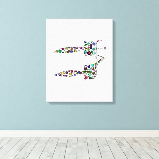 Hebreeuwse letter 'CHET' Canvas Afdruk (Insitu (Houten vloer))