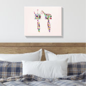 Hebreeuwse letter 'CHET' gemaakt met diamanten en Canvas Afdruk (Insitu (Slaapkamer))