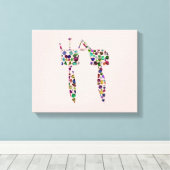 Hebreeuwse letter 'CHET' gemaakt met diamanten en Canvas Afdruk (Insitu (Houten vloer))