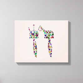 Hebreeuwse letter 'CHET' gemaakt met diamanten en  Canvas Afdruk