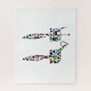 Hebreeuwse letter 'CHET' gemaakt met diamanten en Legpuzzel