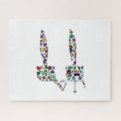 Hebreeuwse letter 'CHET' gemaakt met diamanten en Legpuzzel (Horizontaal)