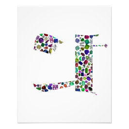 Hebreeuwse letter HEY gemaakt met stenen Foto Afdruk