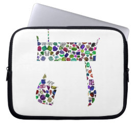 Hebreeuwse letter HEY gemaakt met stenen Laptop Sleeve