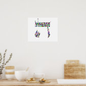 Hebreeuwse letter HEY gemaakt met stenen Poster (Keuken)
