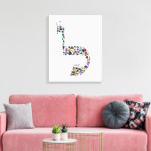 Hebreeuwse letter "LAMED", gemaakt met edelstenen Canvas Afdruk (Insitu (Woonkamer))