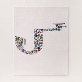 Hebreeuwse letter 'LAMED' gemaakt met edelstenen Legpuzzel