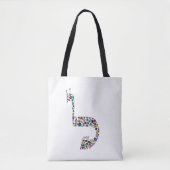 Hebreeuwse letter "LAMED", gemaakt met edelstenen Tote Bag (Voorkant)
