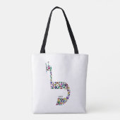 Hebreeuwse letter "LAMED", gemaakt met edelstenen Tote Bag (Achterkant)