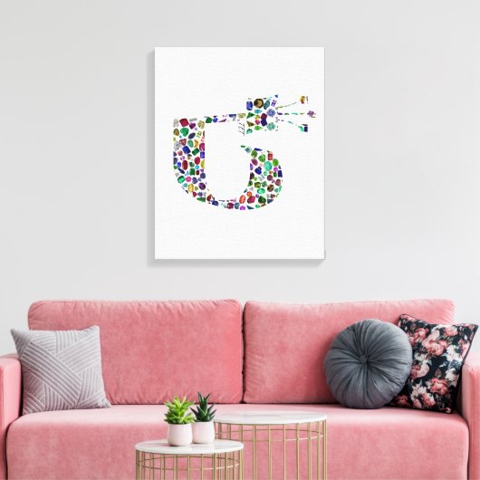 Hebreeuwse letter 'TET' Canvas Afdruk (Insitu (Woonkamer))