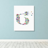 Hebreeuwse letter 'TET' Canvas Afdruk (Insitu (Houten vloer))