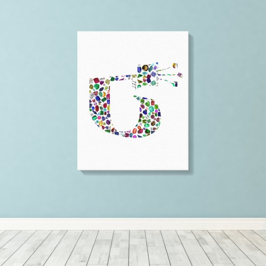 Hebreeuwse letter 'TET' Canvas Afdruk (Insitu (Houten vloer))