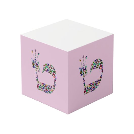 Hebreeuwse letter 'TET' Kubus (Voorkant hoekig)