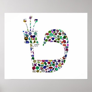 Hebreeuwse letter 'TET' Poster
