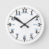 Hebreeuwse letternummers ronde klok (Voorkant)