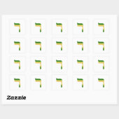 Hebreeuwse letters borduursel-stijl Reish Vierkante Sticker (Vel)