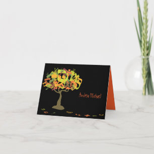 HEBREEUWSE LETTERS TREE Bar Mitswa Dank u kaart