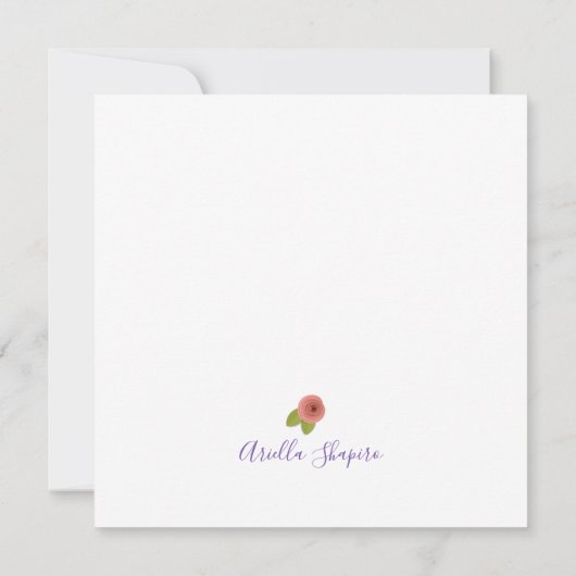 Hebreeuwse Monogram ALEF Persoonlijk Hartelijk dan Bedankkaart (Achterkant)