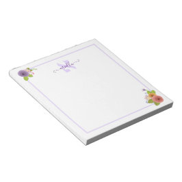 Hebreeuwse Monogram ALEF Persoonlijke Floral Post- Notitieblok