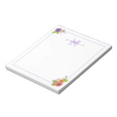 Hebreeuwse Monogram ALEF Persoonlijke Floral Post- Notitieblok (Linkerzijde)
