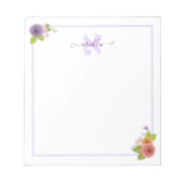 Hebreeuwse Monogram ALEF Persoonlijke Floral Post- Notitieblok (Voorkant)