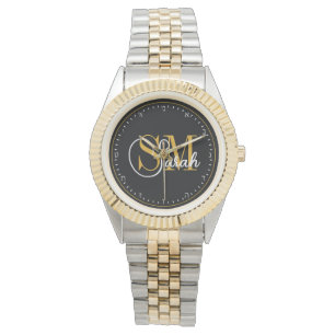 Hebreeuwse monogrammen Naam & Elegant Handtekening Horloge