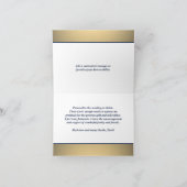 Hebreeuwse Naam Bar Mitzvah Moderne Marine Wit & G Bedankkaart (Binnen)