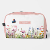 Hebreeuwse naam Elegante Waterverf Bloemen Cosmeti Toilettasje (Voorkant)