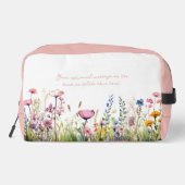 Hebreeuwse naam Elegante Waterverf Bloemen Cosmeti Toilettasje (Achterkant)