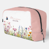 Hebreeuwse naam Moderne Waterverf Floral Cosmetic Toilettasje (Rechterhoek)