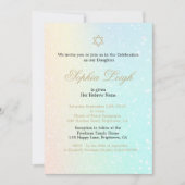 Hebreeuwse naamgevingsceremonie meisje roze glitte kaart (Voorkant)