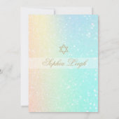 Hebreeuwse naamgevingsceremonie meisje roze glitte kaart (Achterkant)