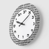 Hebreeuwse nummerklok joodse letters schrijven grote klok (Hoek)