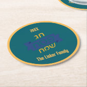 Hebreeuwse pascha familie wijn ronde kartonnen onderzetter (Gebogen)