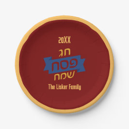 Hebreeuwse Pesach familie Seder diner Papieren Bordje