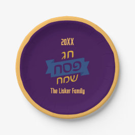 Hebreeuwse Pesach familie Seder diner Papieren Bordje