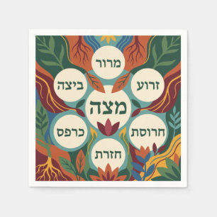 Hebreeuwse Pesach Seder Bord voor Pesach-diner  Servet