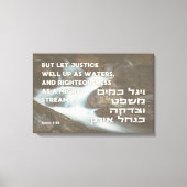 Hebreeuwse profeet Amos Quote Justice & Righteines Canvas Afdruk (Voorkant)