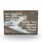 Hebreeuwse profeet Amos Quote Justice & Righteines Fotoblokken (Voorkant)