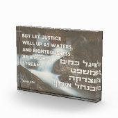 Hebreeuwse profeet Amos Quote Justice & Righteines Fotoblokken (Rechts)