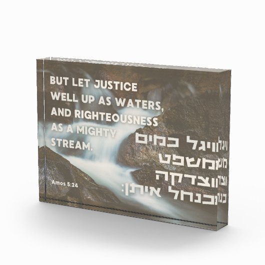 Hebreeuwse profeet Amos Quote Justice & Righteines Fotoblokken (Rechts)