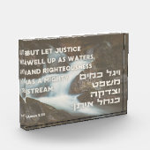 Hebreeuwse profeet Amos Quote Justice & Righteines Fotoblokken (Links)