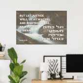 Hebreeuwse profeet Amos Quote Justice & Righteines Poster (Thuiskantoor)
