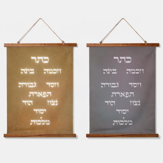Hebreeuwse Sefirot-boom van de Golden Ggloed Lette Hangend Wandkleed (Dubbel)