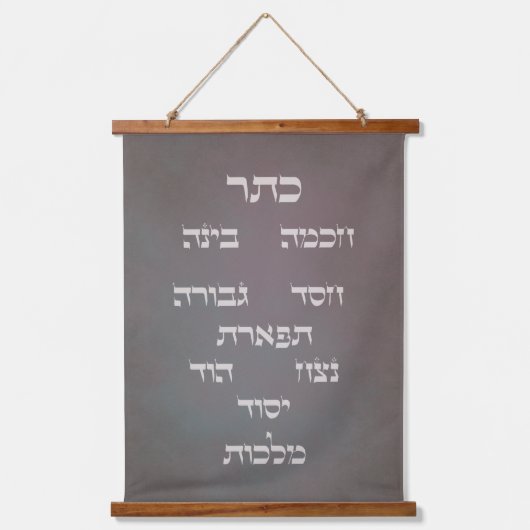 Hebreeuwse Sefirot-boom van de Golden Ggloed Lette Hangend Wandkleed (Voorkant 2)