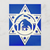 HEBREEUWSE STER MET GEBOORTE KERSTMIS FEESTDAGENKAART (Voorkant)