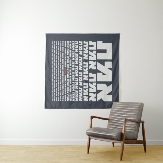 Hebreeuwse Typografie "EMMET" - "The Truth" Light Wandkleed (In Situ (horizontaal))