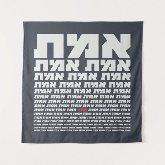 Hebreeuwse Typografie "EMMET" - "The Truth" Light Wandkleed (Voorkant)